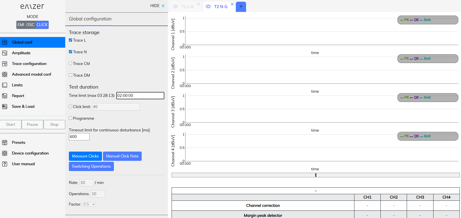 Clickmeter web application interface